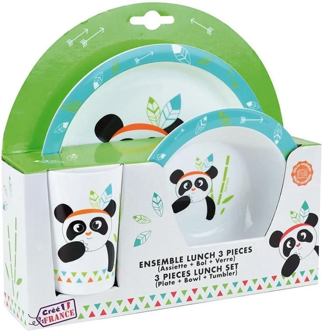 Panda Ontbijtset 3-delig - Multi