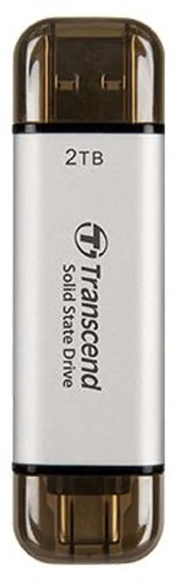Transcend ESD310S Externe SSD 1TB - USB-A/USB-C - Zilver