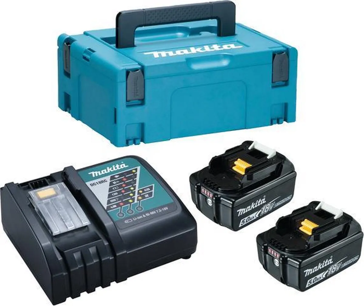 Makita 197624-2 Starterset 18V 5.0Ah - 2x Accu + Lader - afbeelding 6 van 6