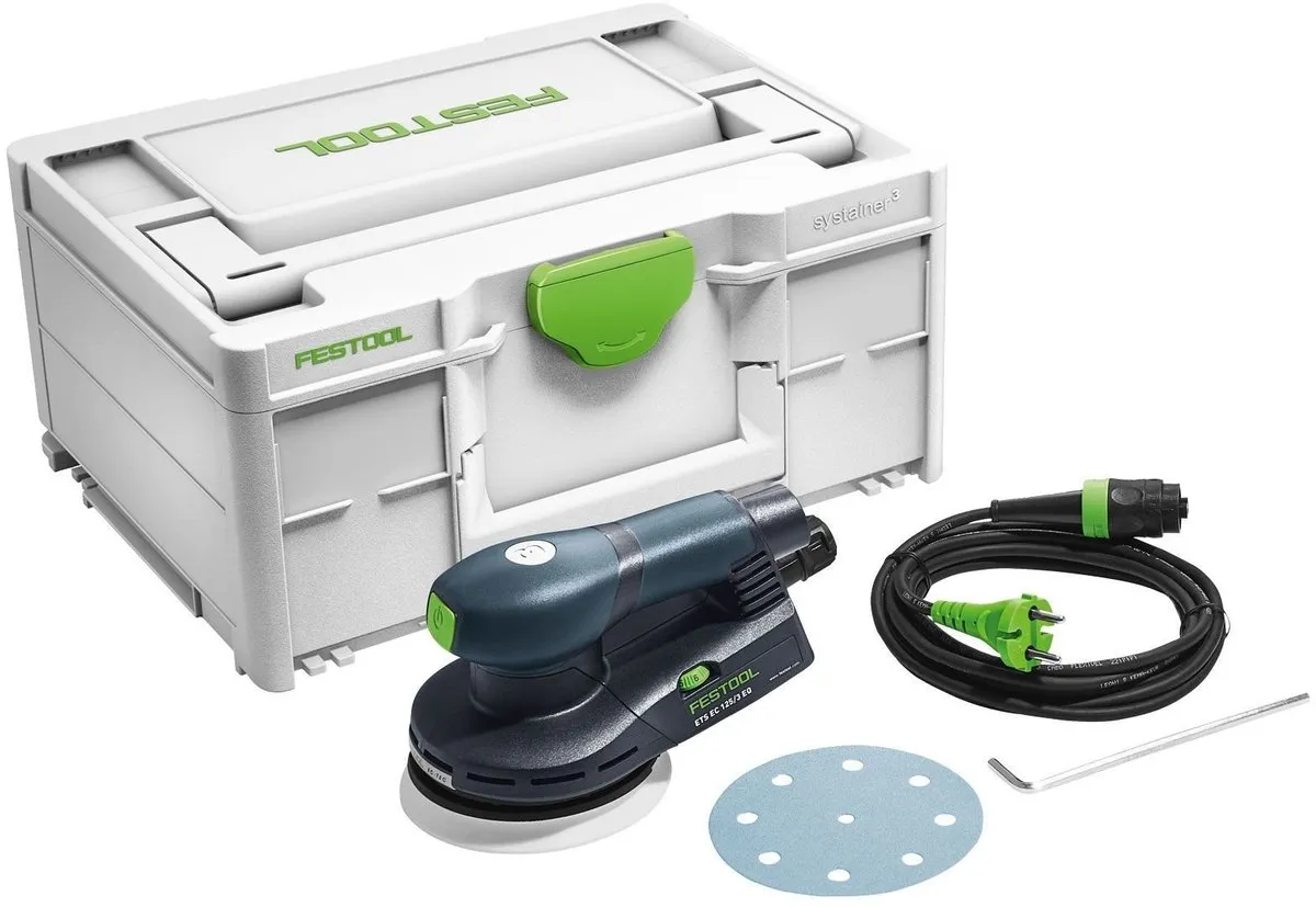 Festool ETS EC 125/3 EQ-Plus Excenterschuurmachine in systainer - 400W - 125mm - koolborstelloos