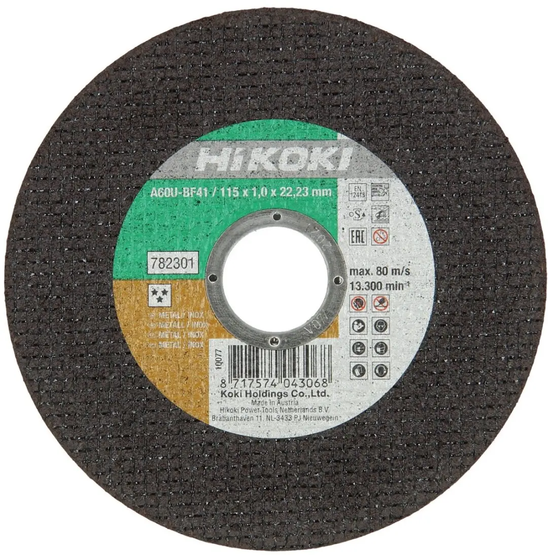 Hikoki 115x1mm Doorslijpschijf RVS/metaal 782301