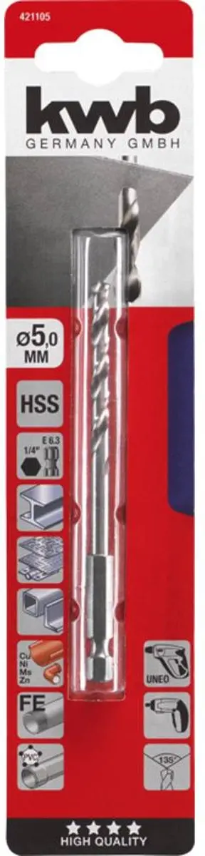 KWB Metaal-spiraalboor 421105 - 1 Stuks
