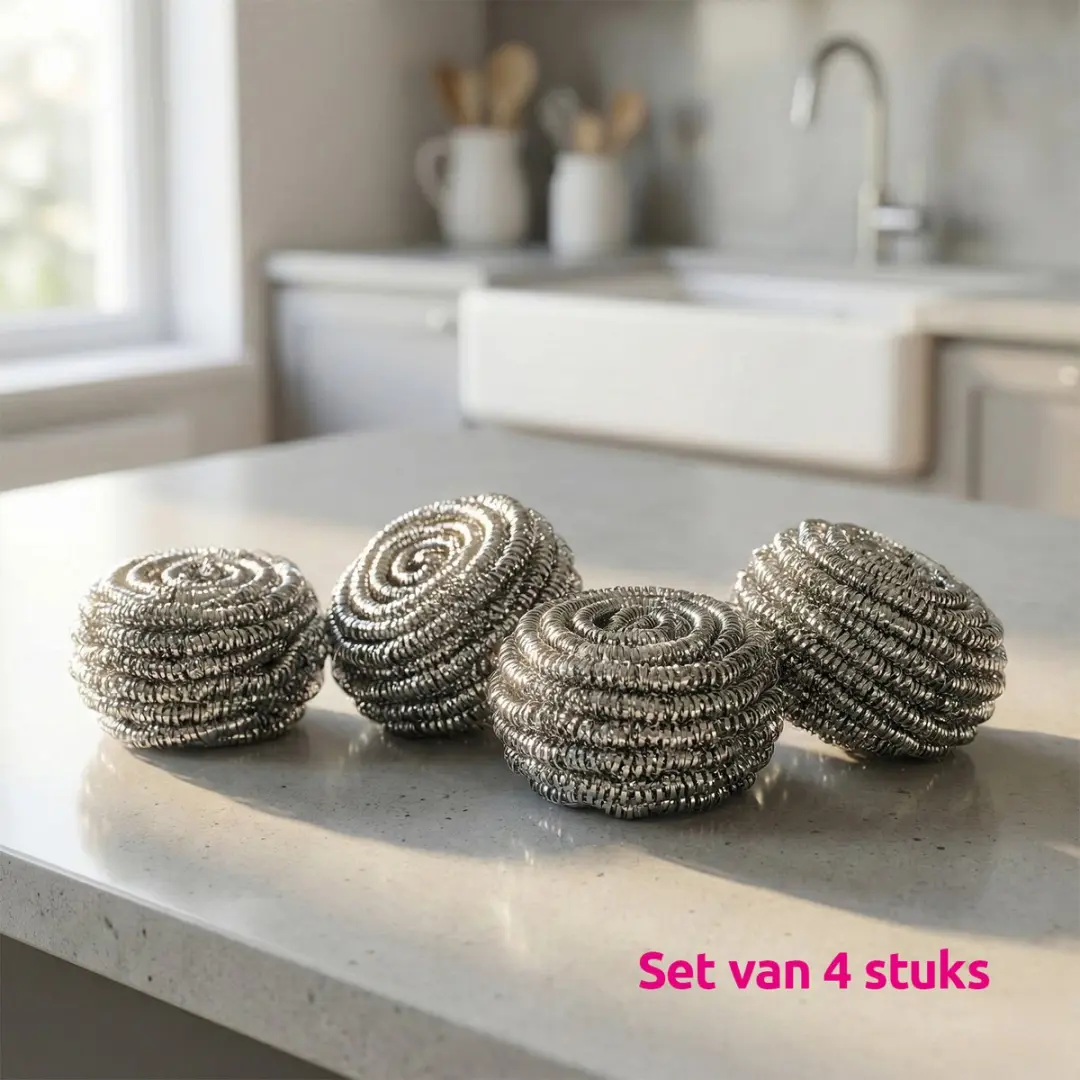 Sorbo RVS Schuurspons - 4 Stuks - afbeelding 6 van 6