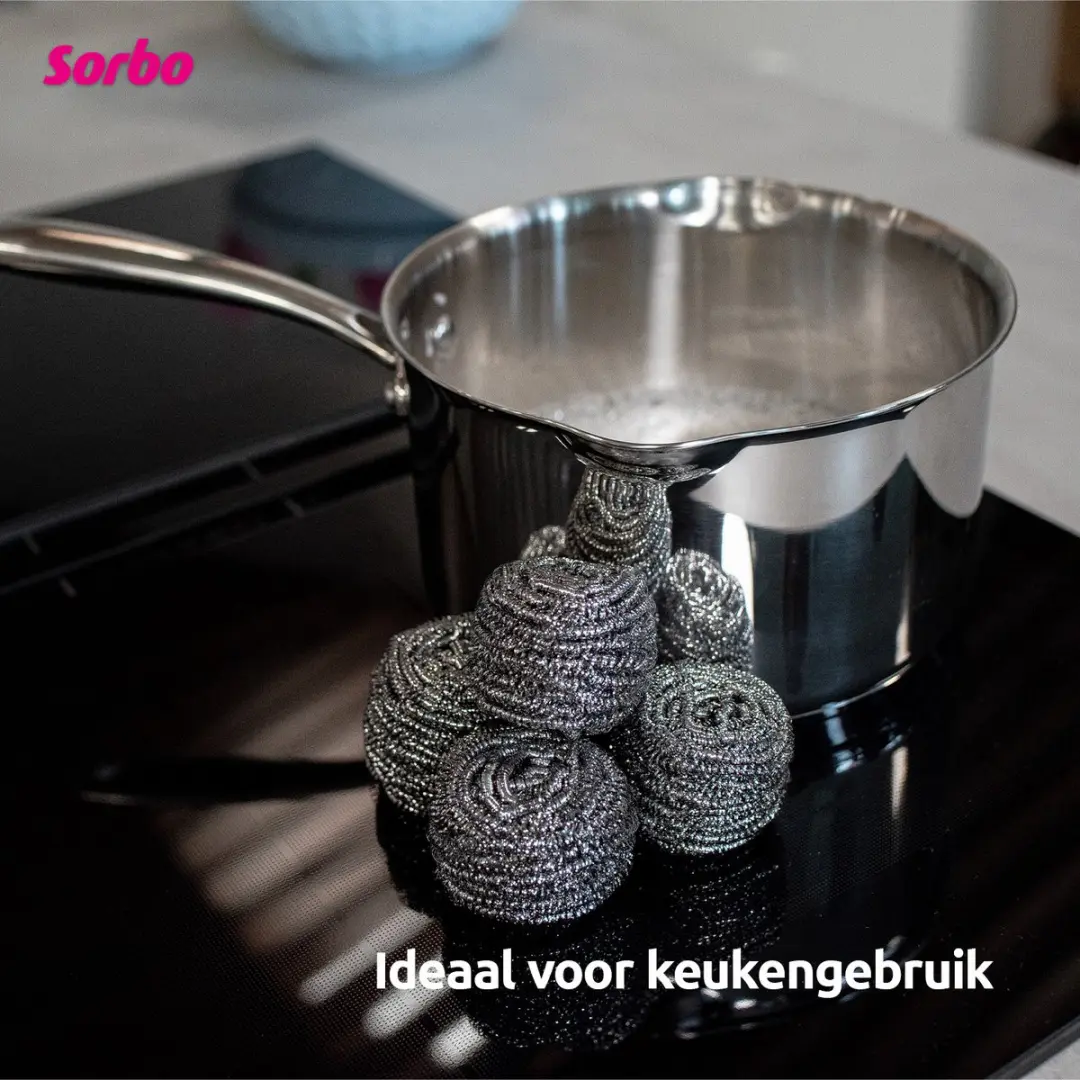 Sorbo RVS Schuurspons - 4 Stuks