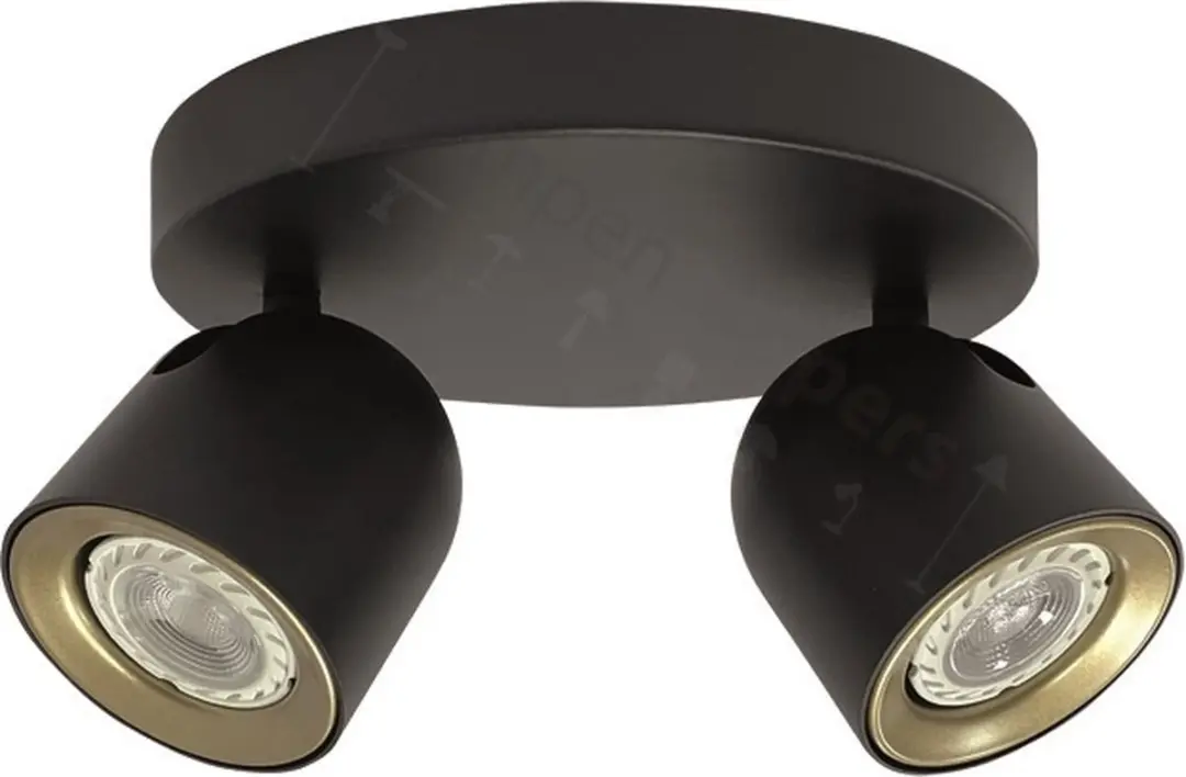 Freelight Solare Opbouwspot 2-lichts - Zwart