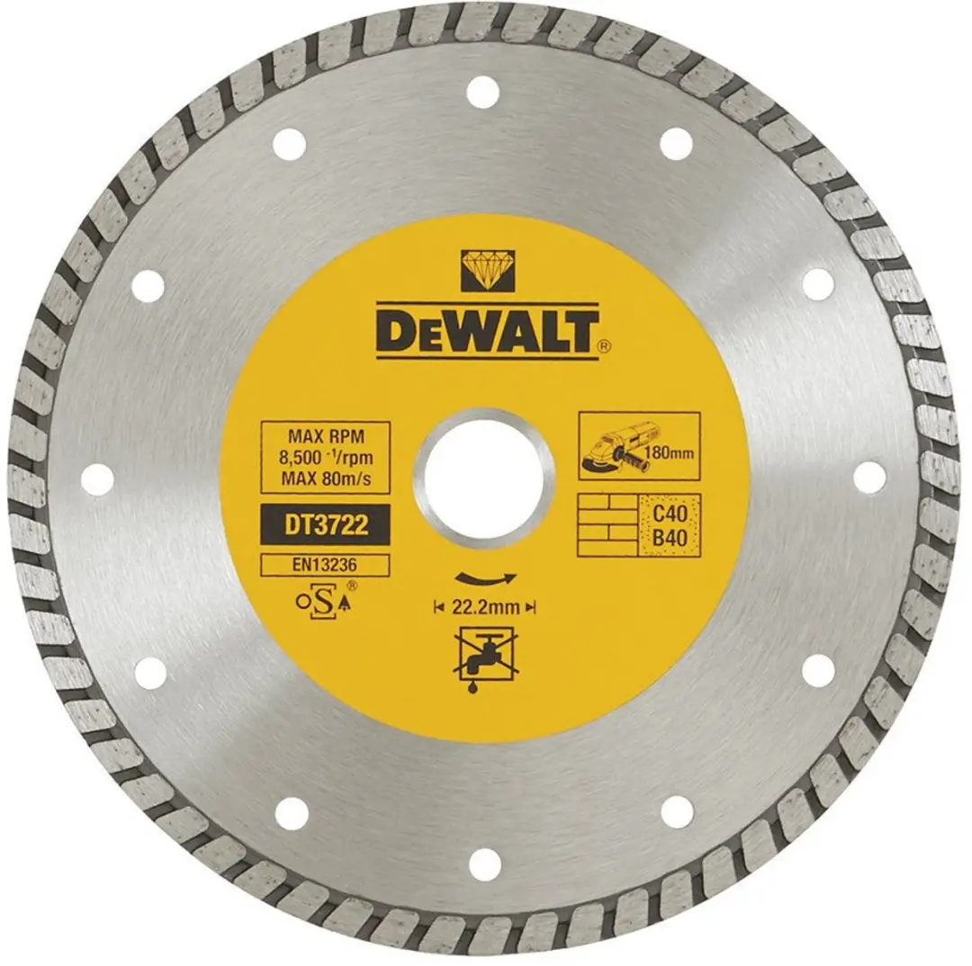 DeWalt DT3722-QZ Diamantblad 180mm Turbo Universeel