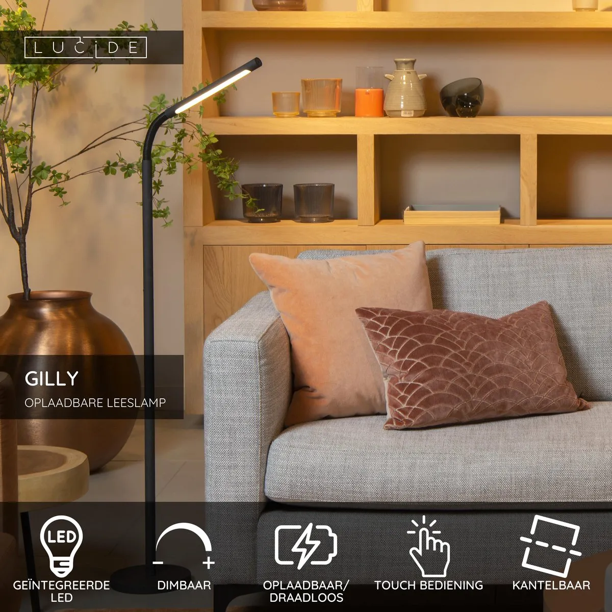 Lucide GILLY Oplaadbare Leeslamp
