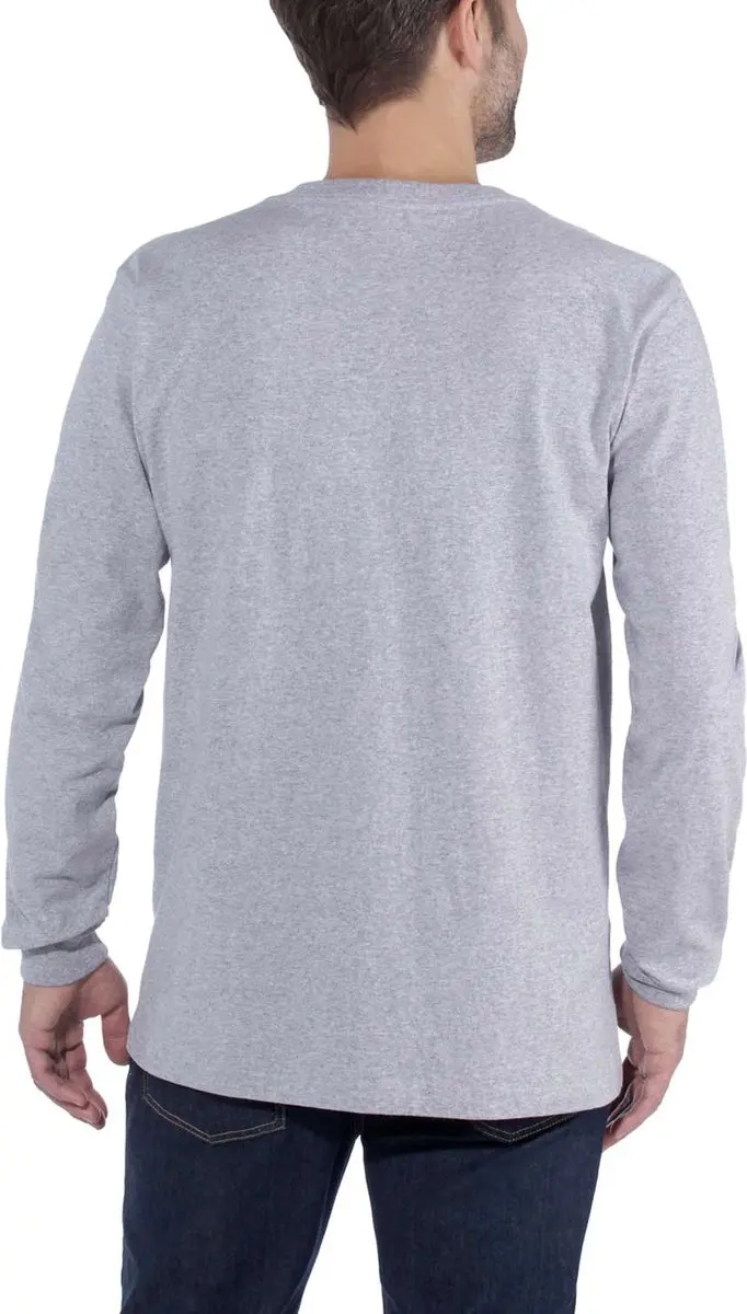 Carhartt Core Logo Longsleeve T-Shirt 104107 - L - Heather Grey