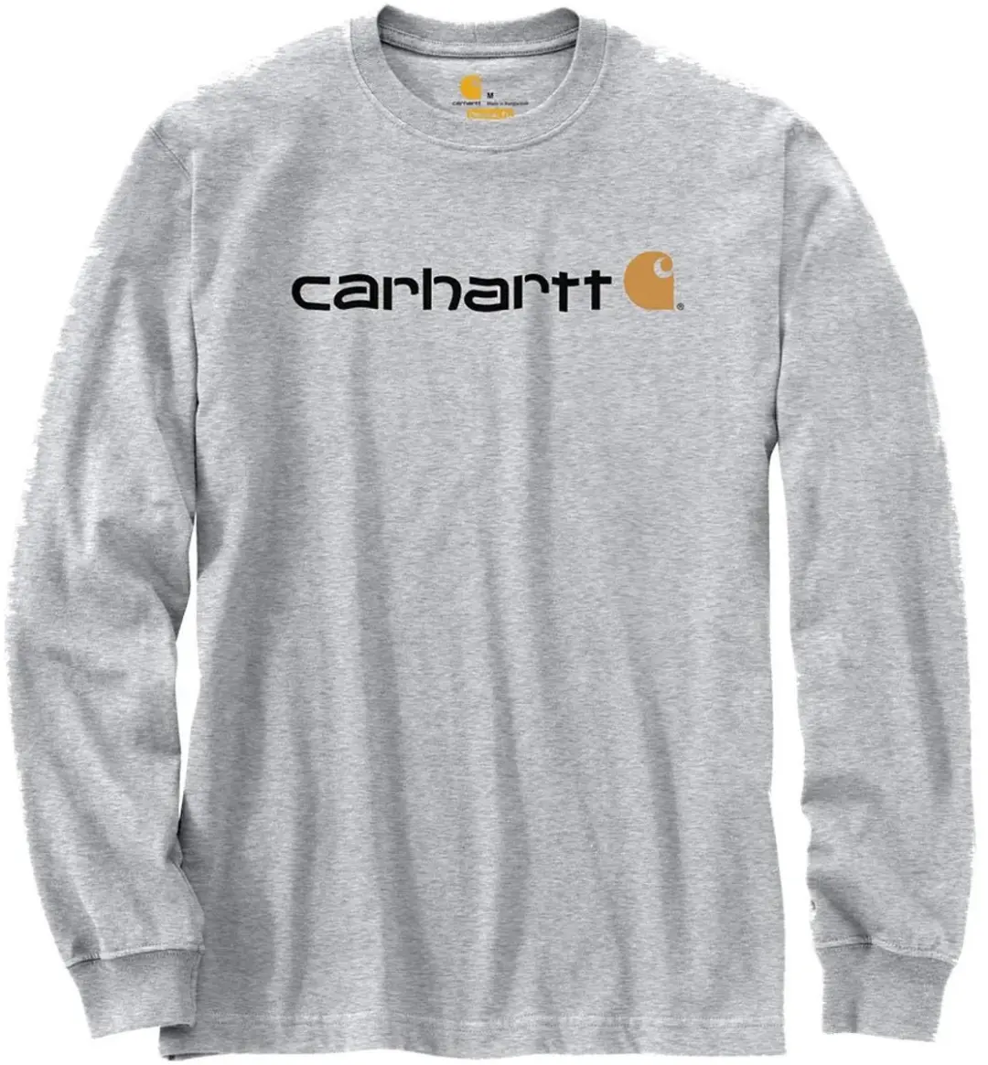 Carhartt Core Logo Longsleeve T-Shirt 104107 - L - Heather Grey