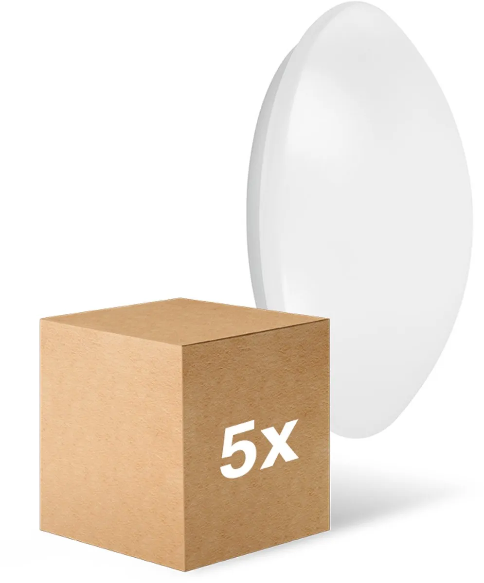 Voordeelpak 5x Ledvance Surface Circulair 250 Wit 13W 920lm - 830 Warm Wit | met Sensor - IP44 - Vervangt 2x13W