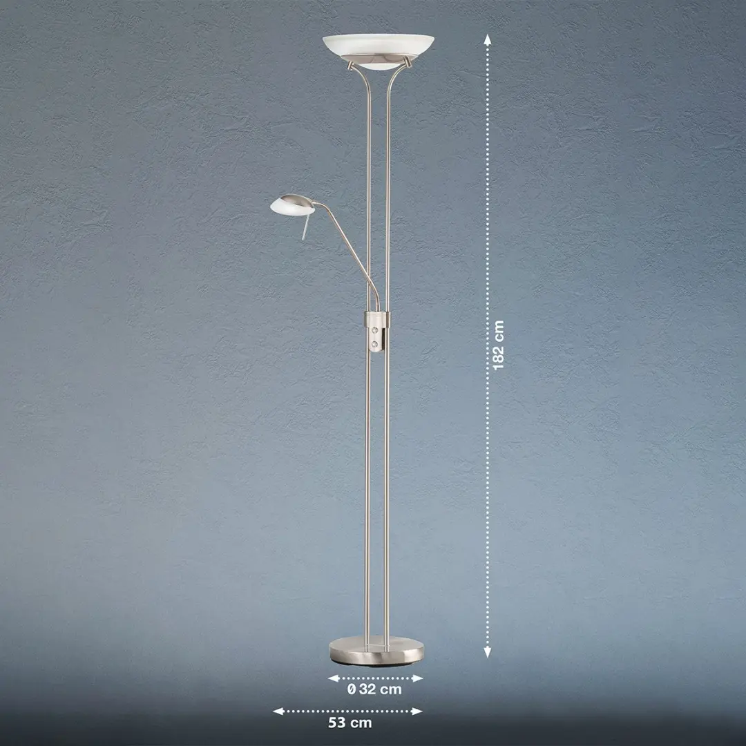 Fischer & Honsel Pool TW Vloerlamp - 2x LED 33W - Dimbaar 2700K-4000K - Zilver