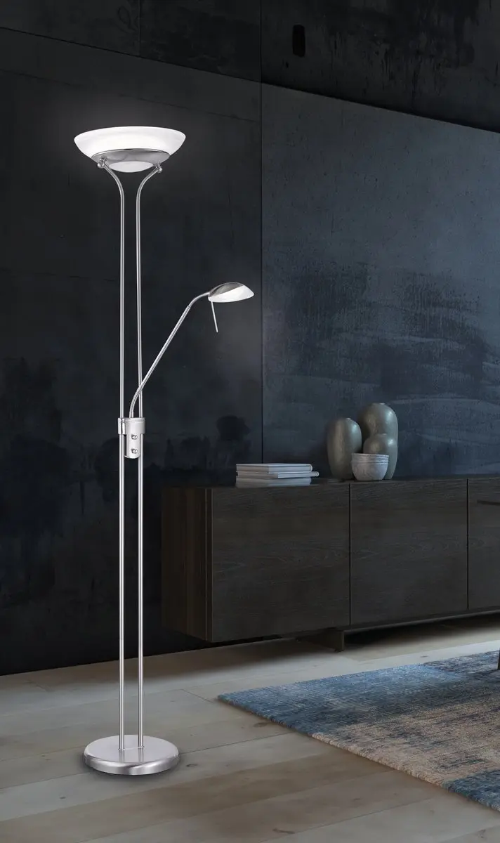 Fischer & Honsel Pool TW Vloerlamp - 2x LED 33W - Dimbaar 2700K-4000K - Zilver