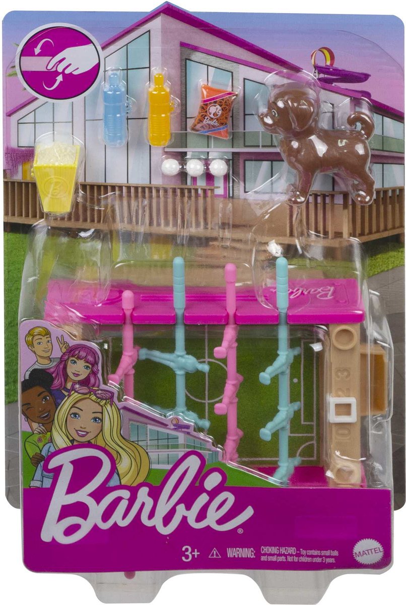 Barbie Mini Playset Voetbaltafel Met Hondje excl. Barbie poppen