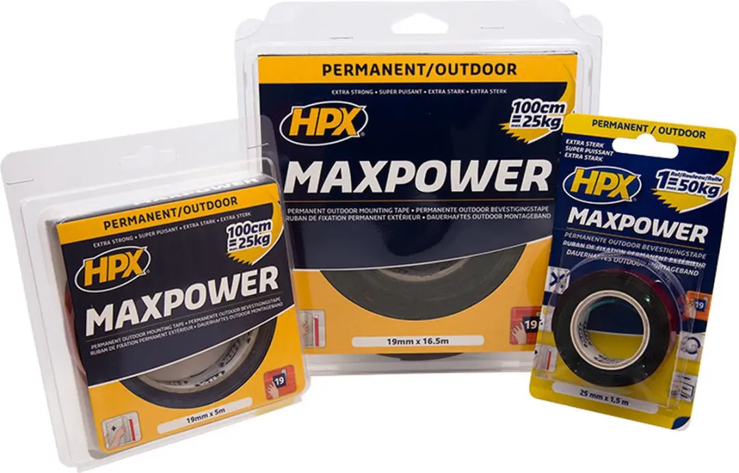 HPX Max Power Bevestigingstape 19mm x 5m - Zwart
