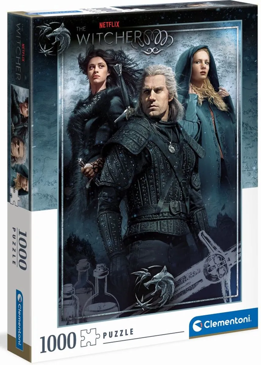 Clementoni The Witcher Legpuzzel 1000 Stuks - Blauw/Grijs