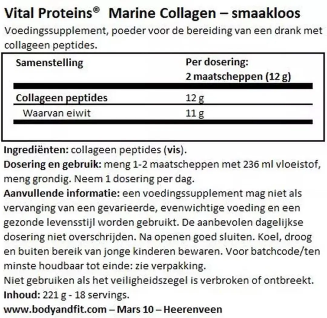 Vital Proteins Marine Collageen 2x221g