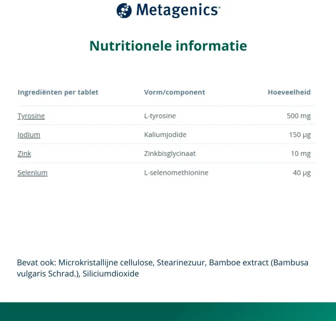 Metagenics Iodine & Tyrosine 60 Tabletten