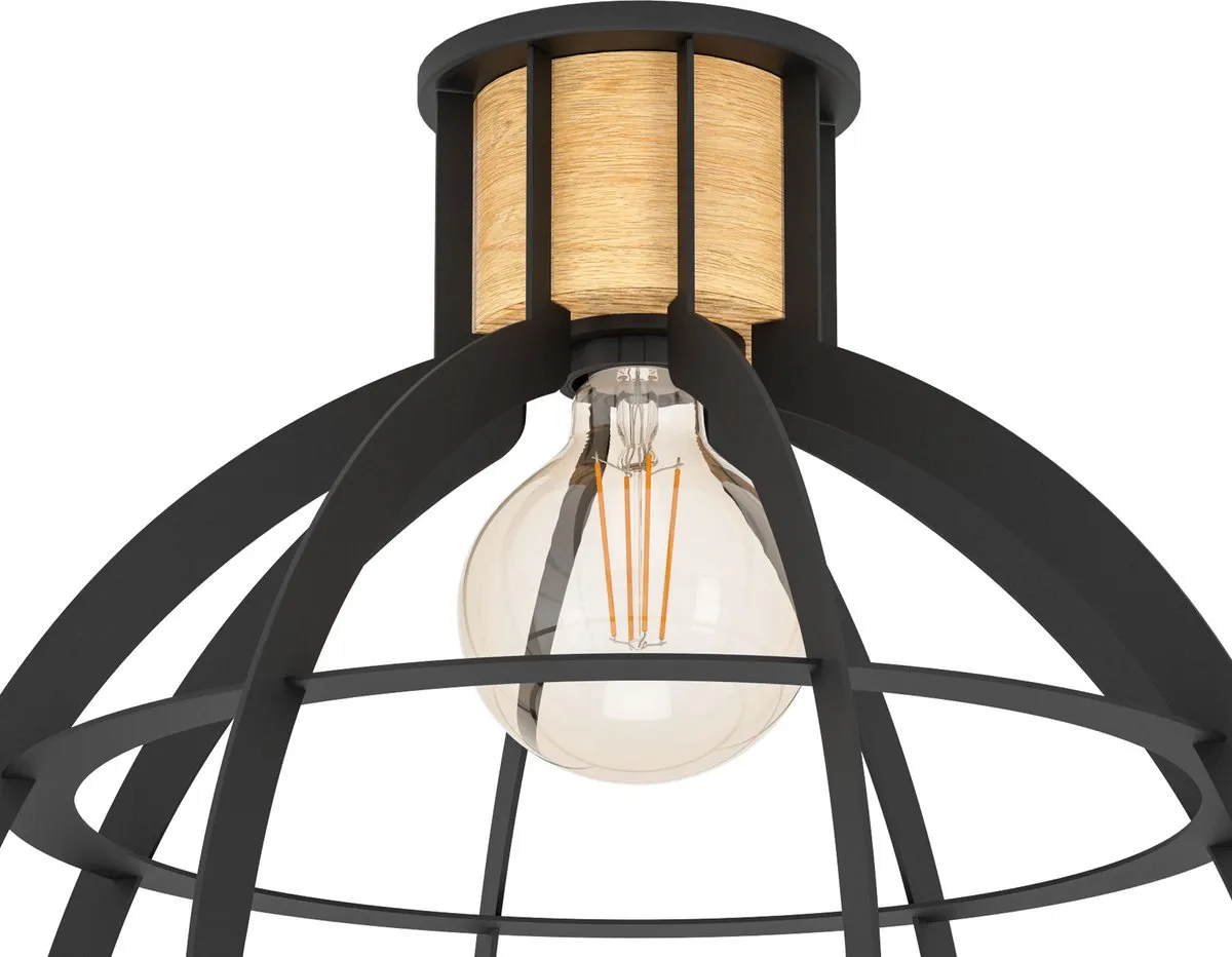 Eglo Stillington Plafondlamp E27 - Ø41,5cm - Zwart/Bruin