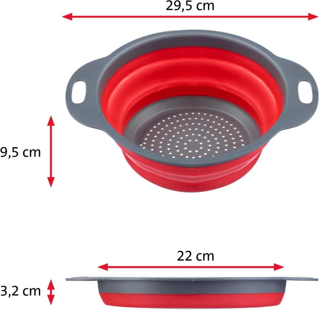 Westmark Opvouwbaar Vergiet 22cm - Antraciet/Rood