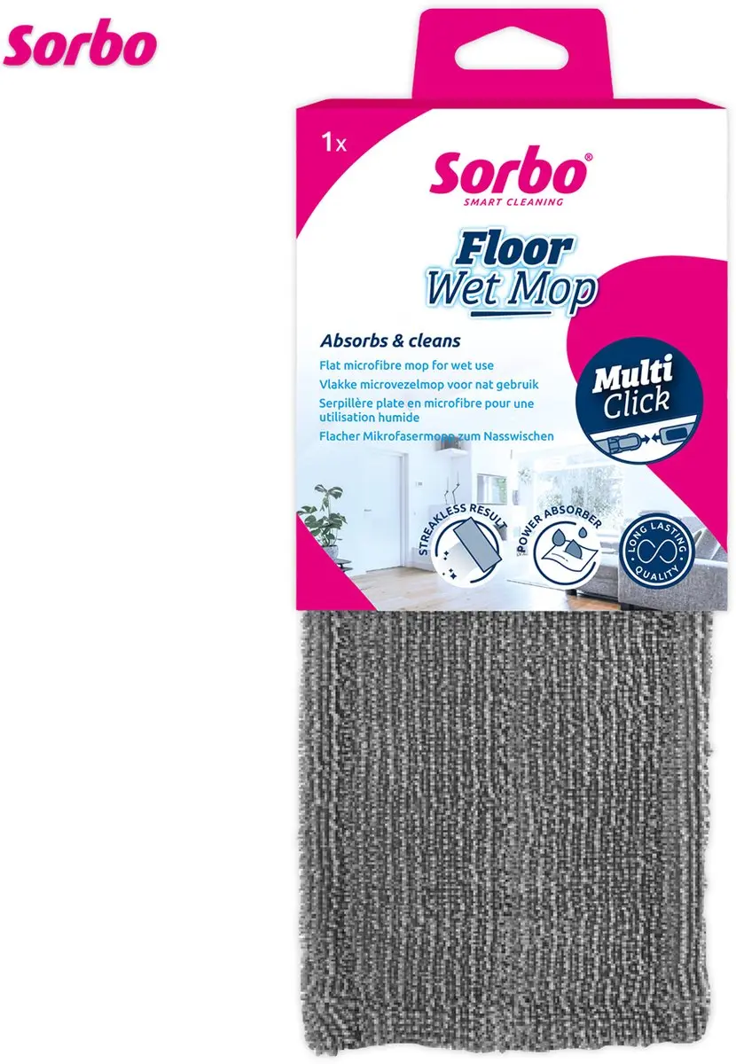 Sorbo Floor Wet Mop Microvezel Dweil Grijs