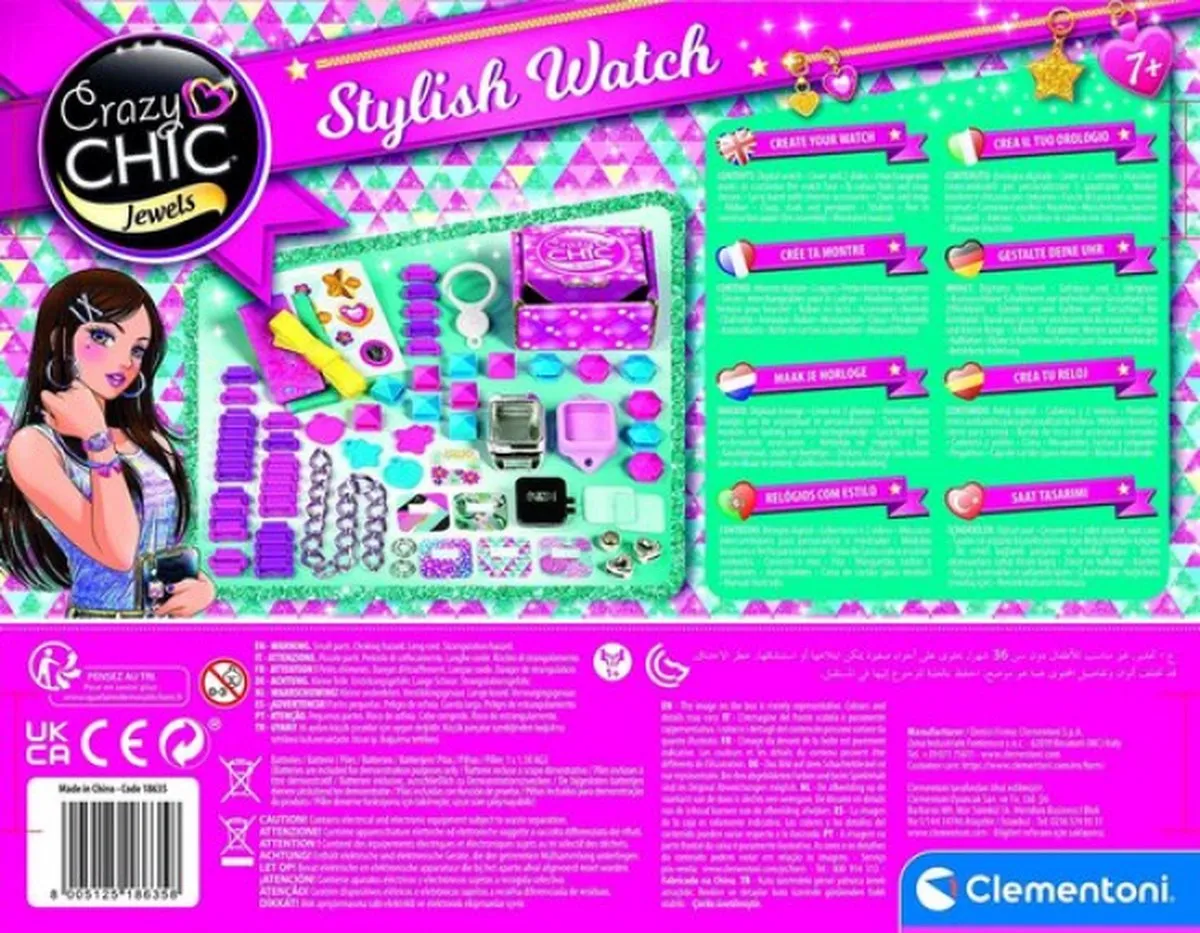 Clementoni Crazy Chic Horloge - Multi kleur