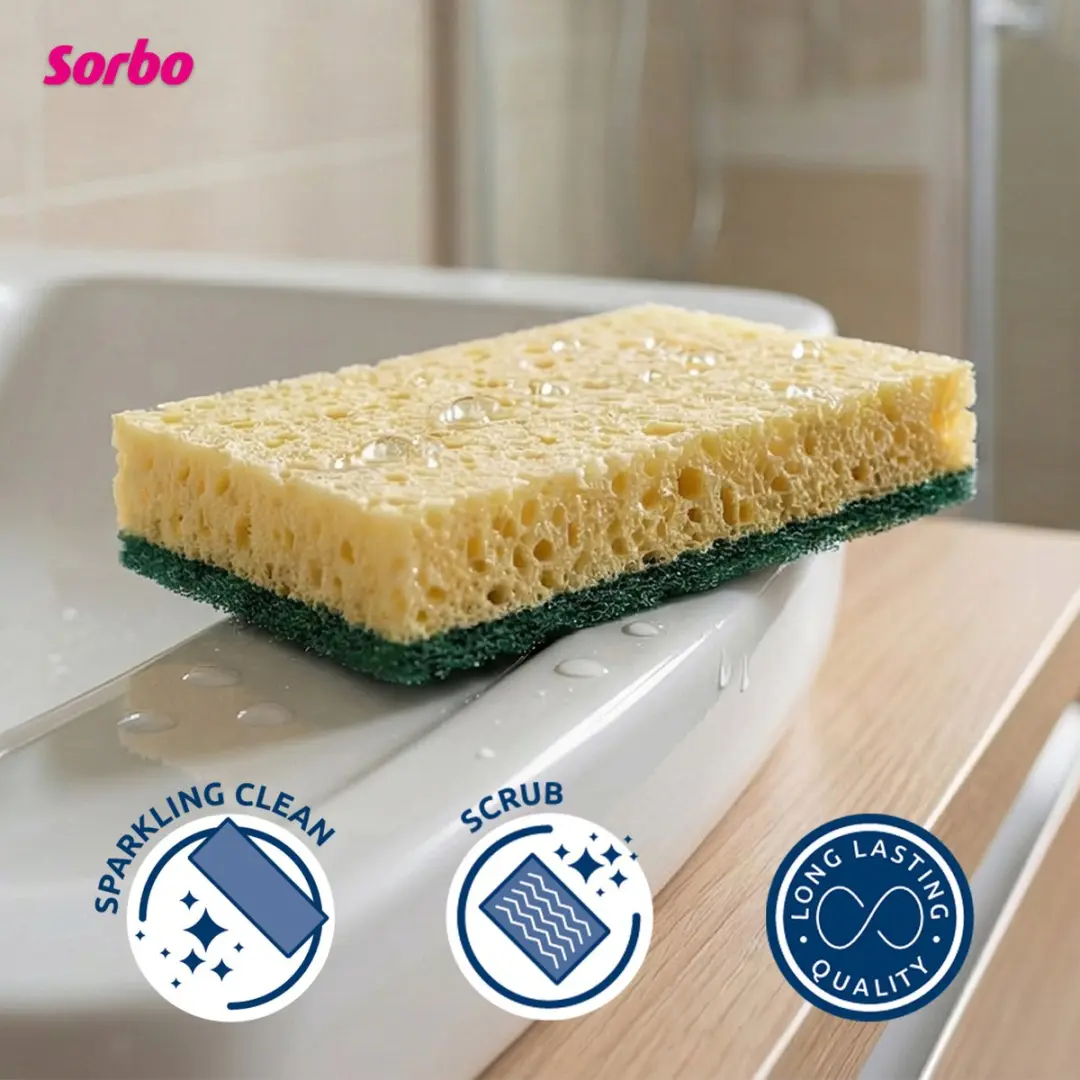 Sorbo Schuurspons Viscose 036715 - Geel/ Groen - afbeelding 6 van 6