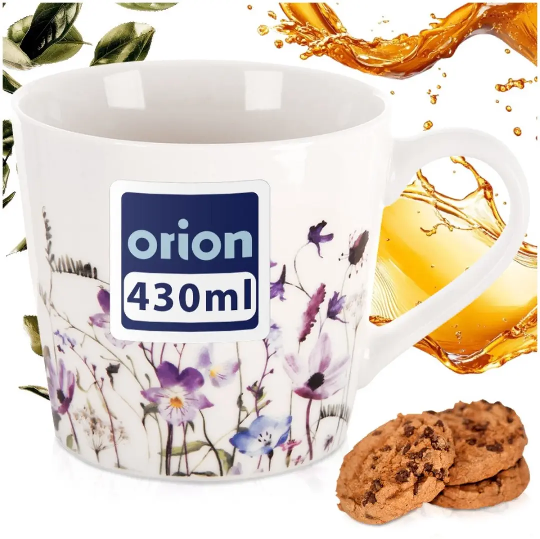 Orion Louka Mok Porselein Bloemen 430ml - Veelkleurig