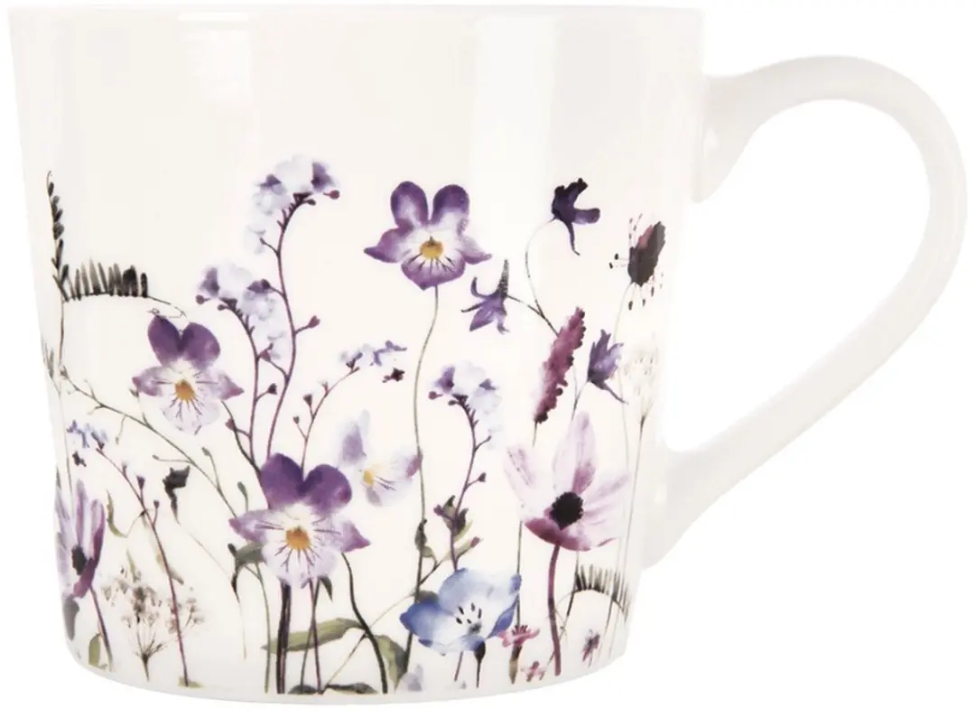 Orion Louka Mok Porselein Bloemen 430ml - Veelkleurig