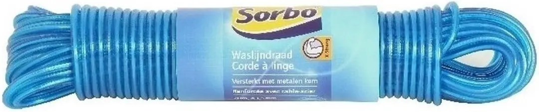 Sorbo Waslijn 20m - 2 Stuks Staaldraad met Coating Multi