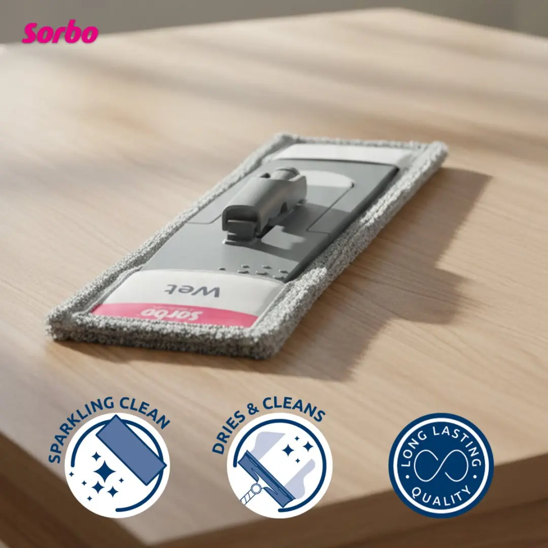 Sorbo Floor Mop Set Microvezeldweil RVS Steel - 135cm Grijs - afbeelding 6 van 6