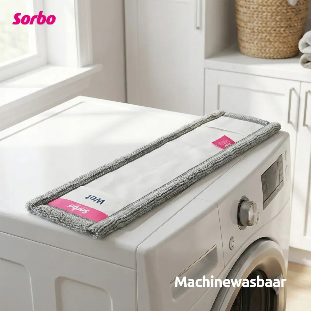 Sorbo Floor Mop Set Microvezeldweil RVS Steel - 135cm Grijs