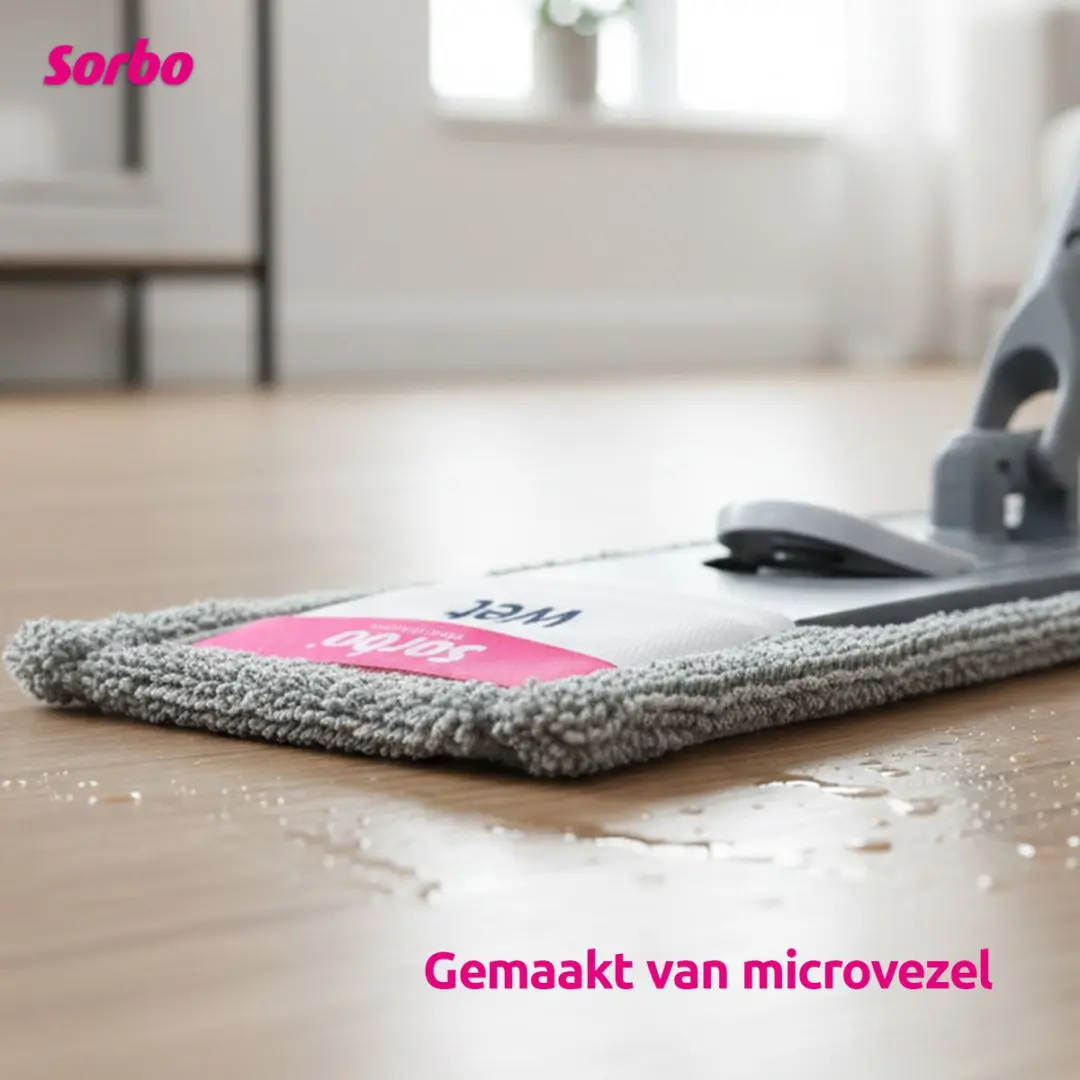 Sorbo Floor Mop Set Microvezeldweil RVS Steel - 135cm Grijs