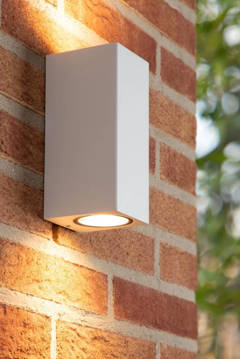 Lucide ZARO Wandspot 2xGU10 IP65 - Wit