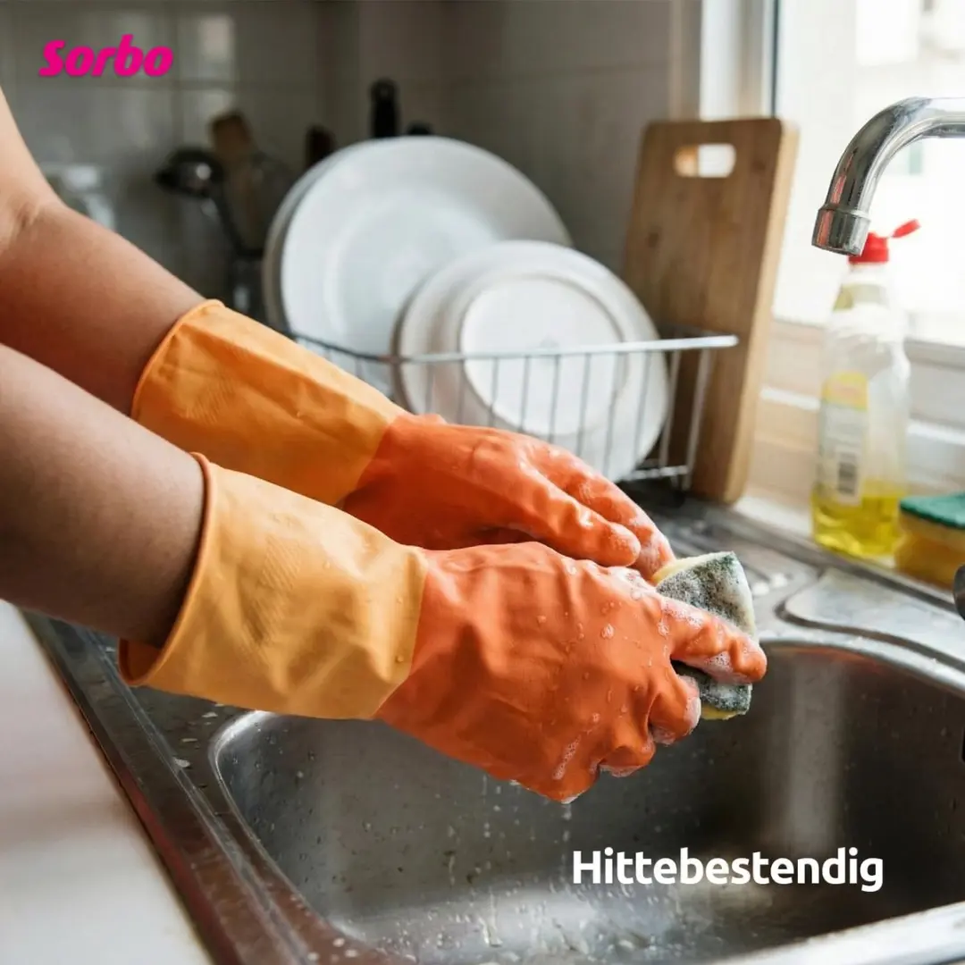 Sorbo Strong M Huishoudhandschoenen - Rubber - Oranje