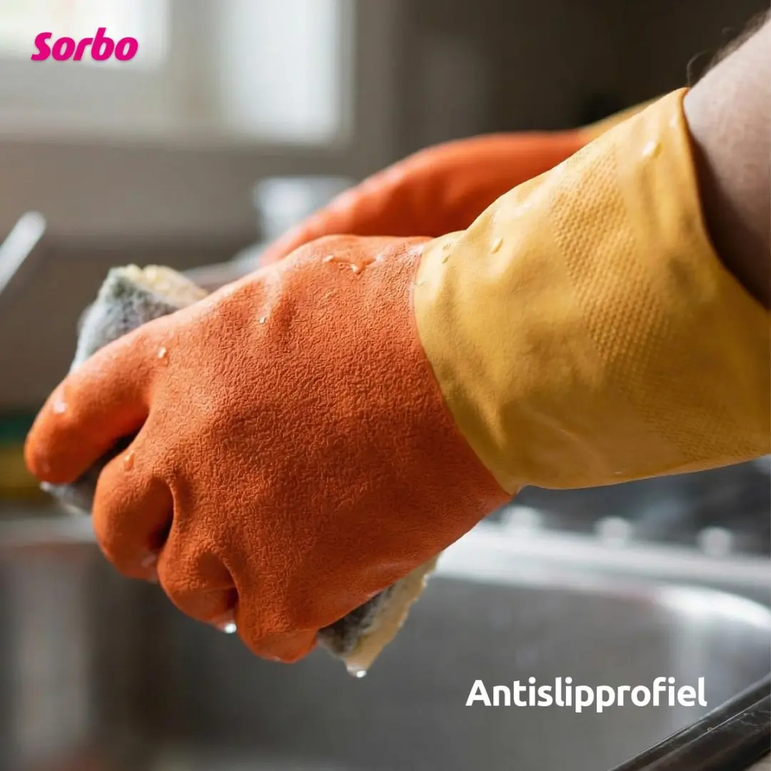 Sorbo Strong M Huishoudhandschoenen - Rubber - Oranje
