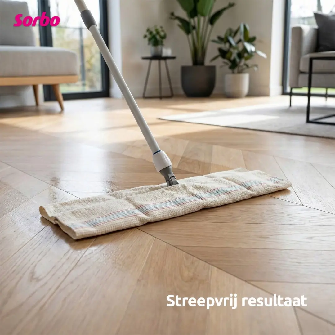 Sorbo Gestikte Dweil 60x60cm - 5 Stuks Wit - afbeelding 6 van 6