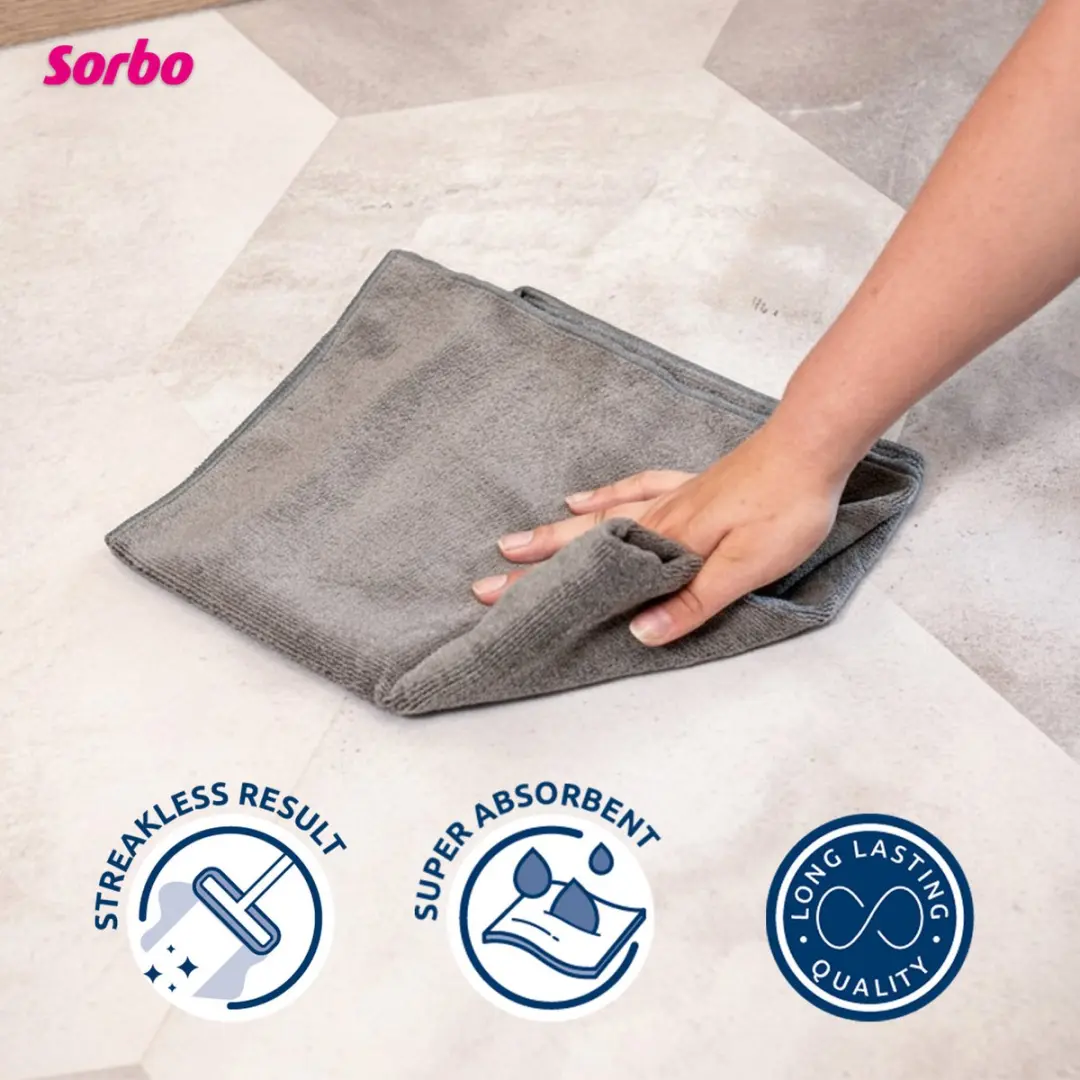 Sorbo Microvezeldweil 50x60cm - 2 Stuks - Bruin - afbeelding 6 van 6