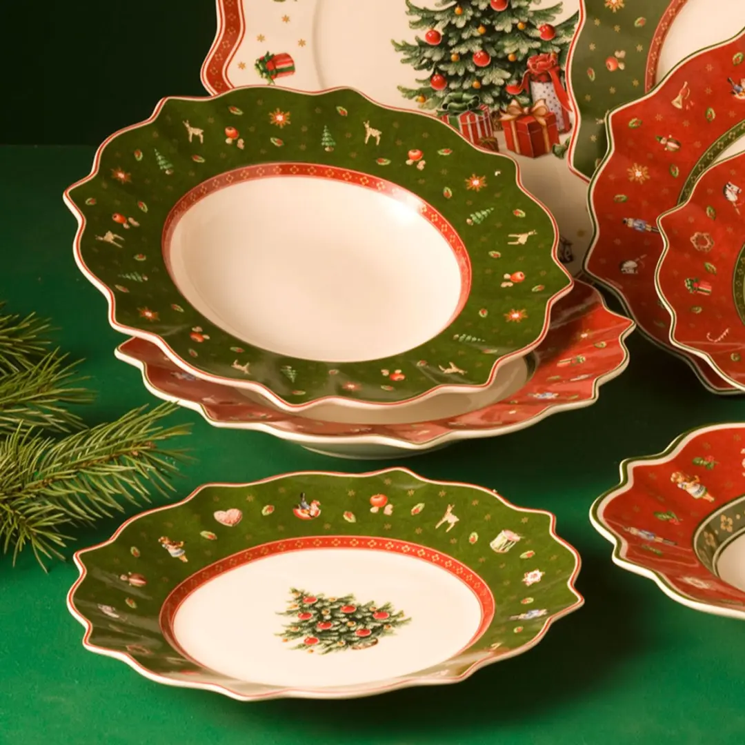 Villeroy & Boch Tannenbaum Frühstücks-Set - 6-delig - Groen/Wit