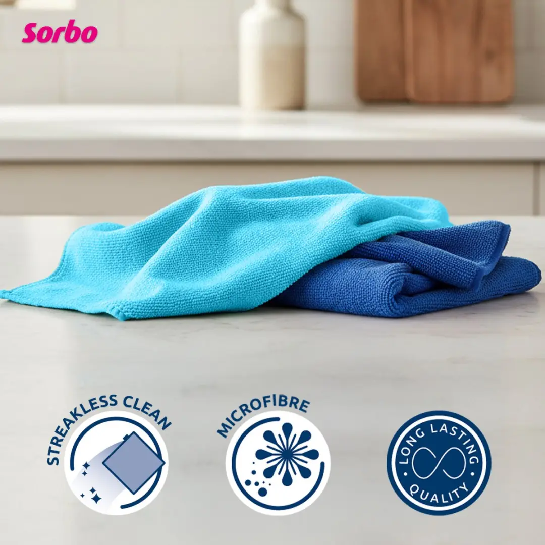 Sorbo Recycled Microvezeldoeken 35x35cm - 4 Stuks - Multicolor - afbeelding 6 van 6