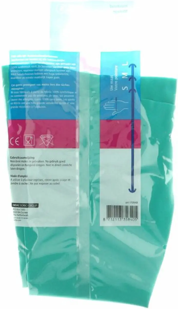 Sorbo 170948 Huishoudhandschoenen Anti-Allergie - 6 Paar - Maat S - Groen