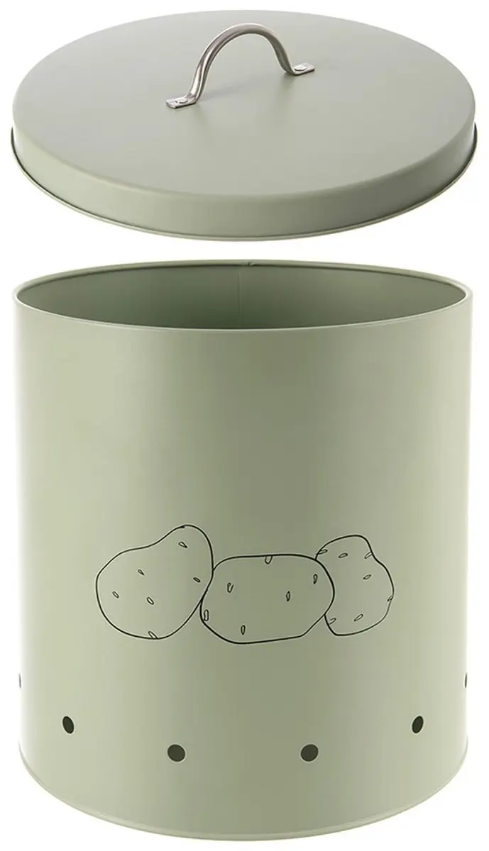 Orion Greenish Metalen Groente- en Fruitcontainer 8,7L - Groen/Zilver