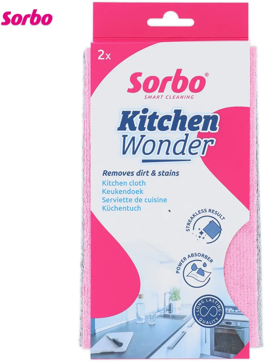 Sorbo Kitchen Wonder Microvezeldoek - 2 Stuks - Roze