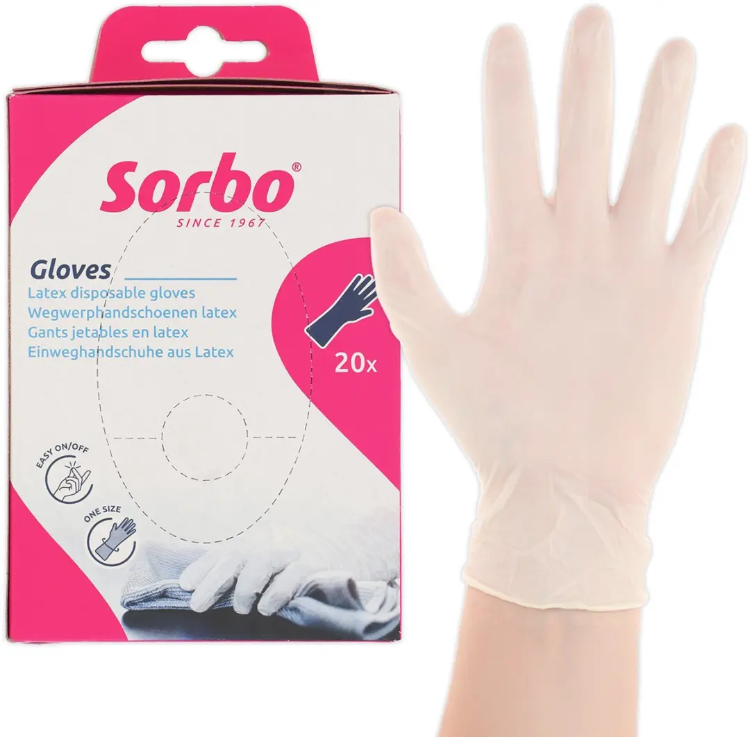 Sorbo Latex Wegwerphandschoenen Wit