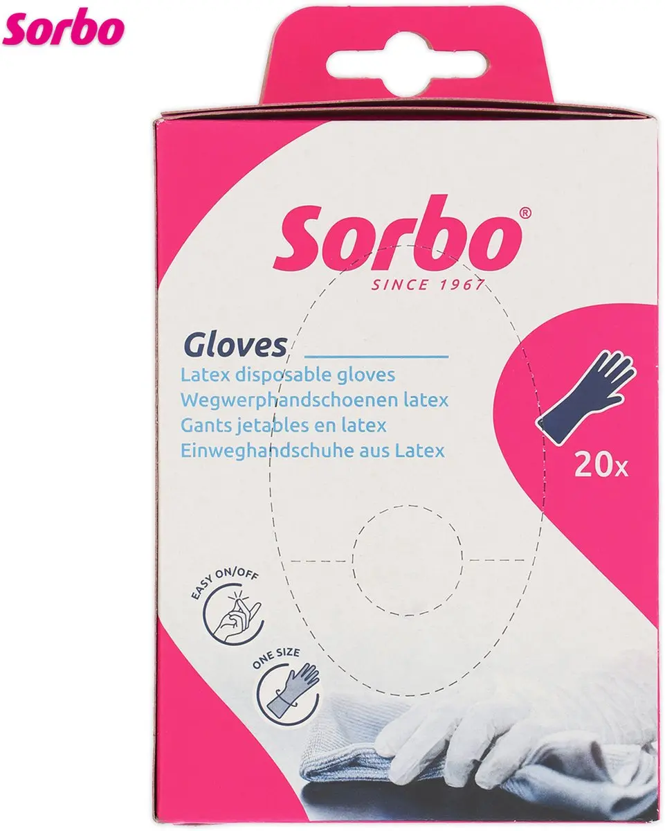 Sorbo Latex Wegwerphandschoenen Wit - 20 Stuks