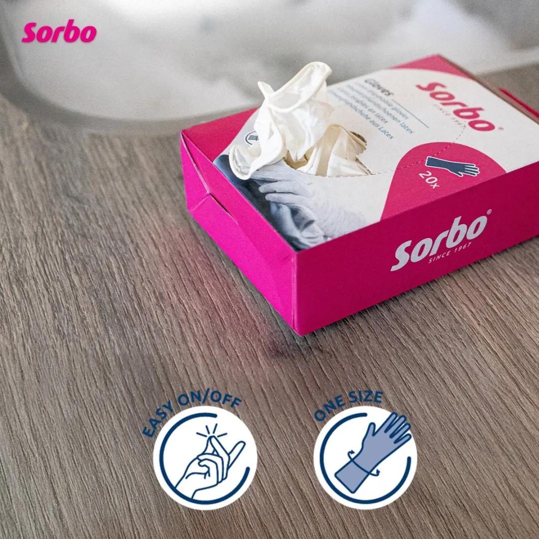 Sorbo Latex Wegwerphandschoenen Wit - 20 Stuks