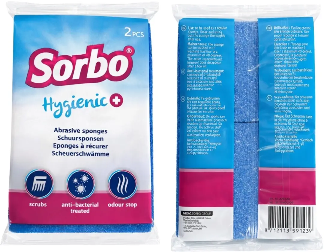 Sorbo Hygienic Schuursponzen - 2 Stuks