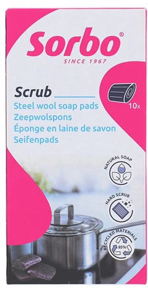 Sorbo Zeepwolsponsjes - 10 Stuks - Grijs/Roze