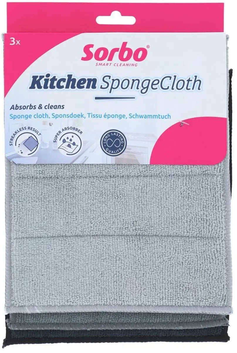 Sorbo Microvezel Sponsdoek 8712113625309 - 2 Stuks Multicolor