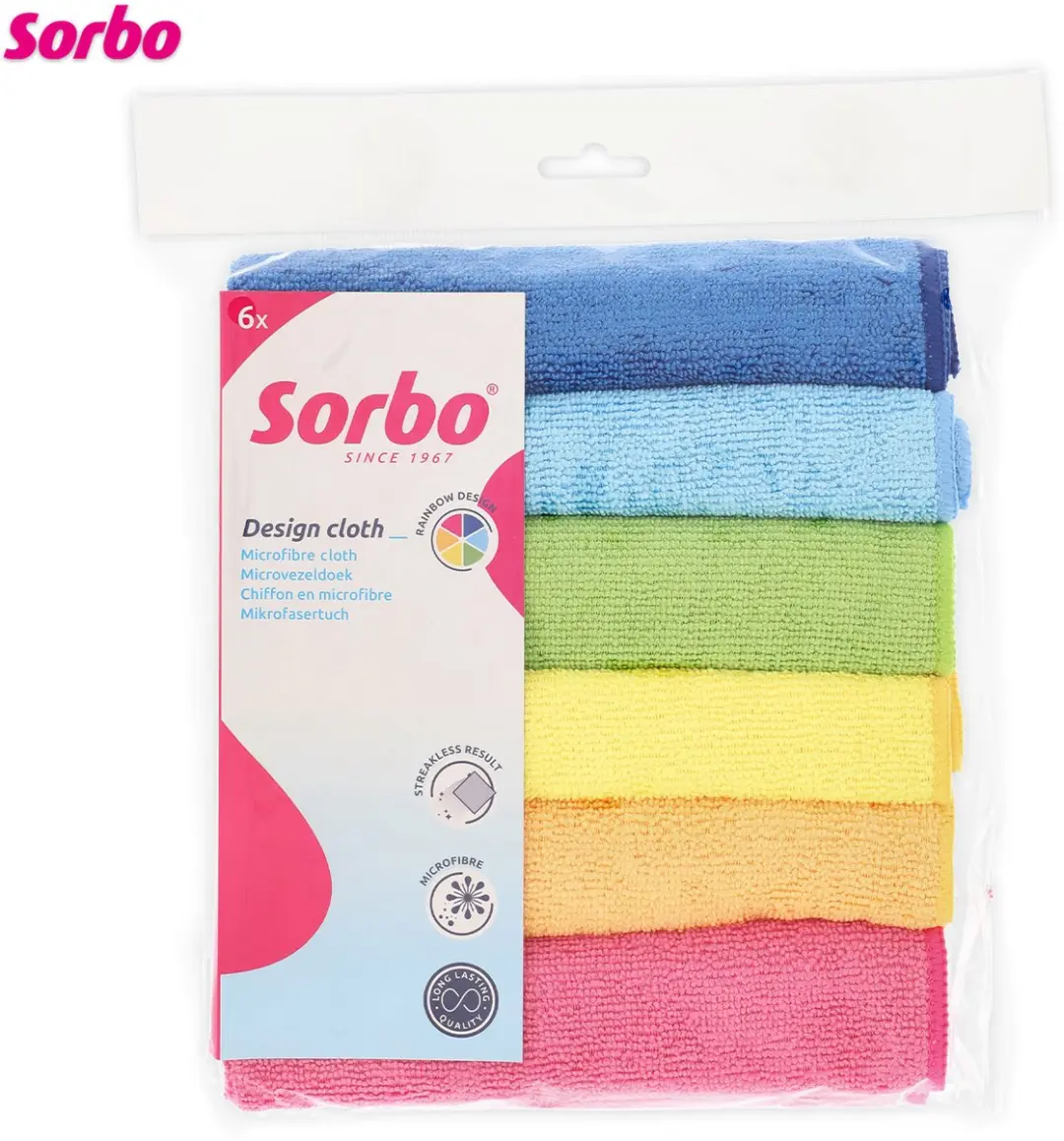 Sorbo Microvezeldoeken 6 Stuks 40x40cm Multicolor