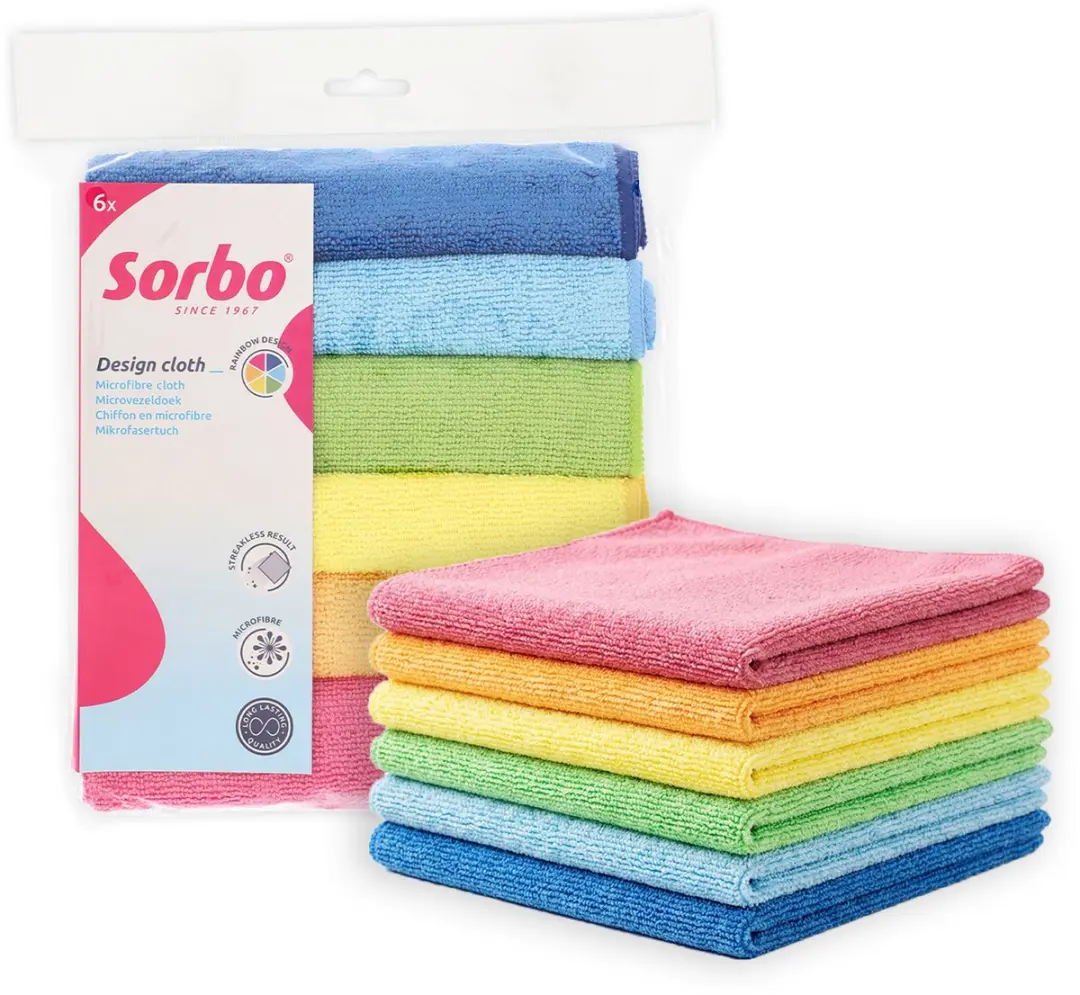 Sorbo Microvezeldoeken 6 Stuks 40x40cm Multicolor